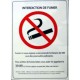 plaque interdiction de fumer