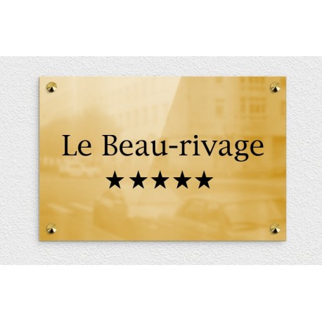 Plaque signalétique en laiton hôtel